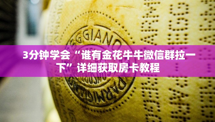  3分钟学会“谁有金花牛牛微信群拉一下”详细获取房卡教程